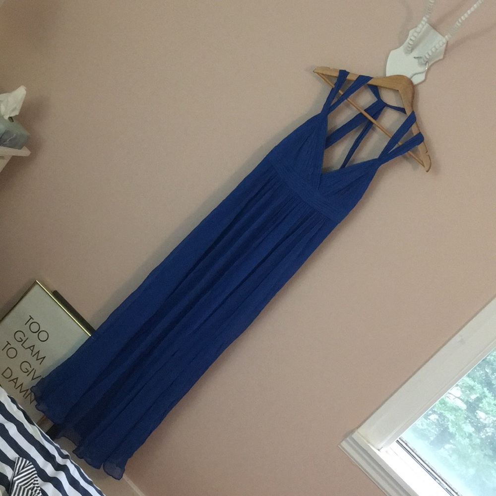 BCBGMaxAzria Royal Blue Strappy Maxi Dress